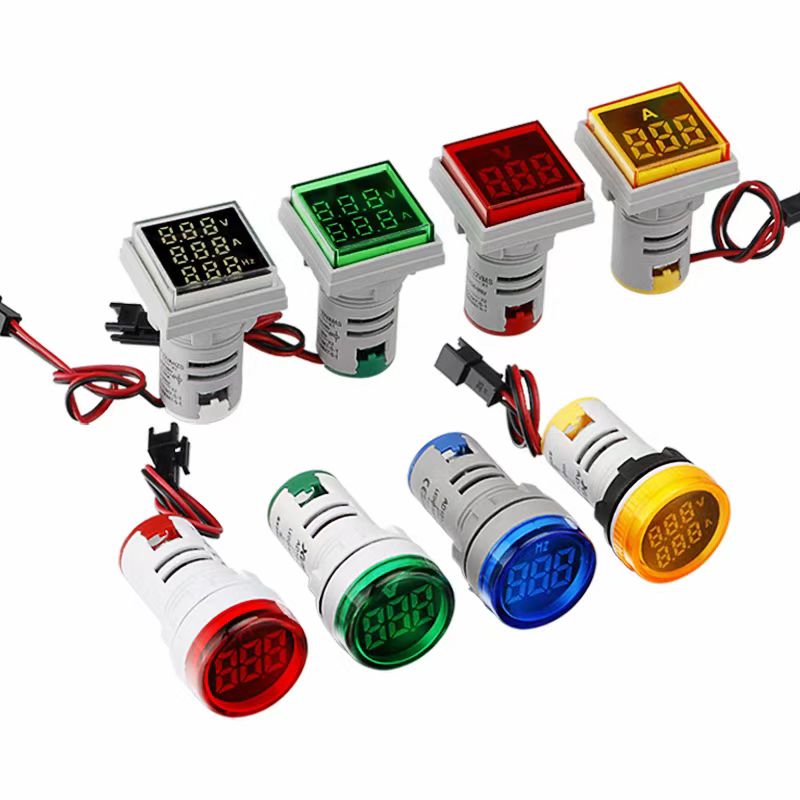 22mm Mini VoltMeter / Ammeter / Hertz Meter LED ဒစ်ဂျစ်တယ်ညွှန်ကိန်း Lead