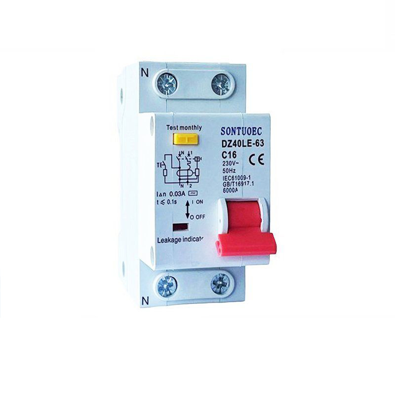 overcurrent ကာကွယ်မှုနှင့်အတူ 2P + n residual circuit breaker