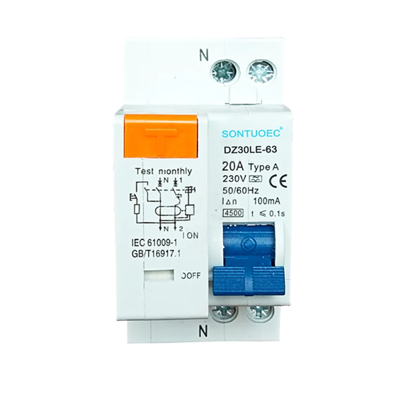 1P + n အီလက်ထရောနစ်အမျိုးအစား RCBO