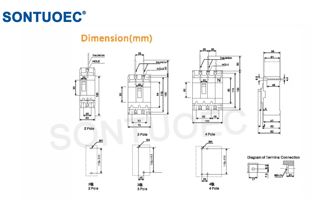 Laser Printing Molded Case Circuit Breaker MCCB