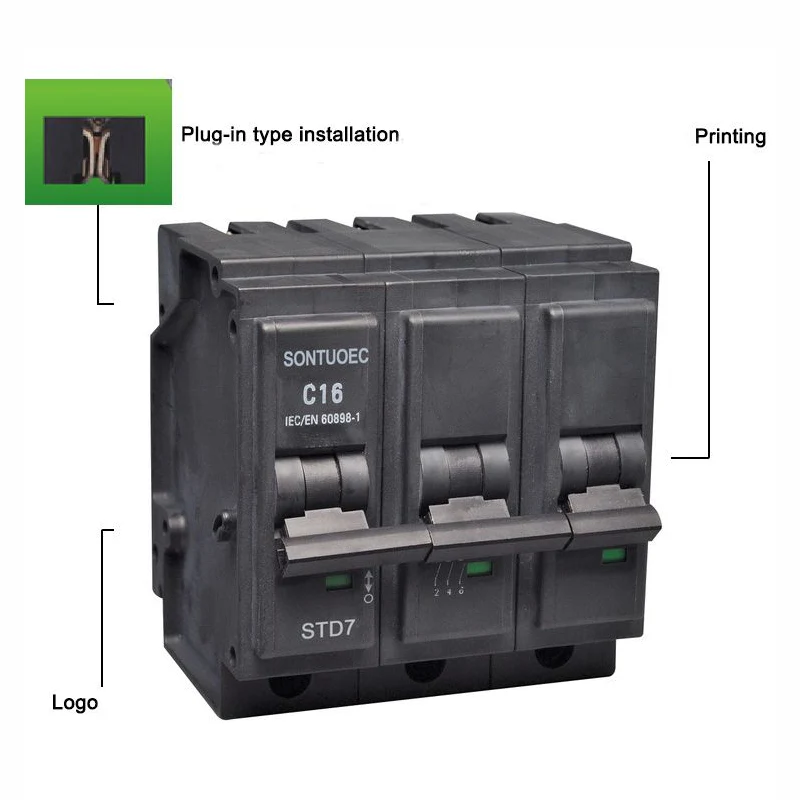 အမျိုးအစား 3P minateature circuit breaker mcb တွင် plug