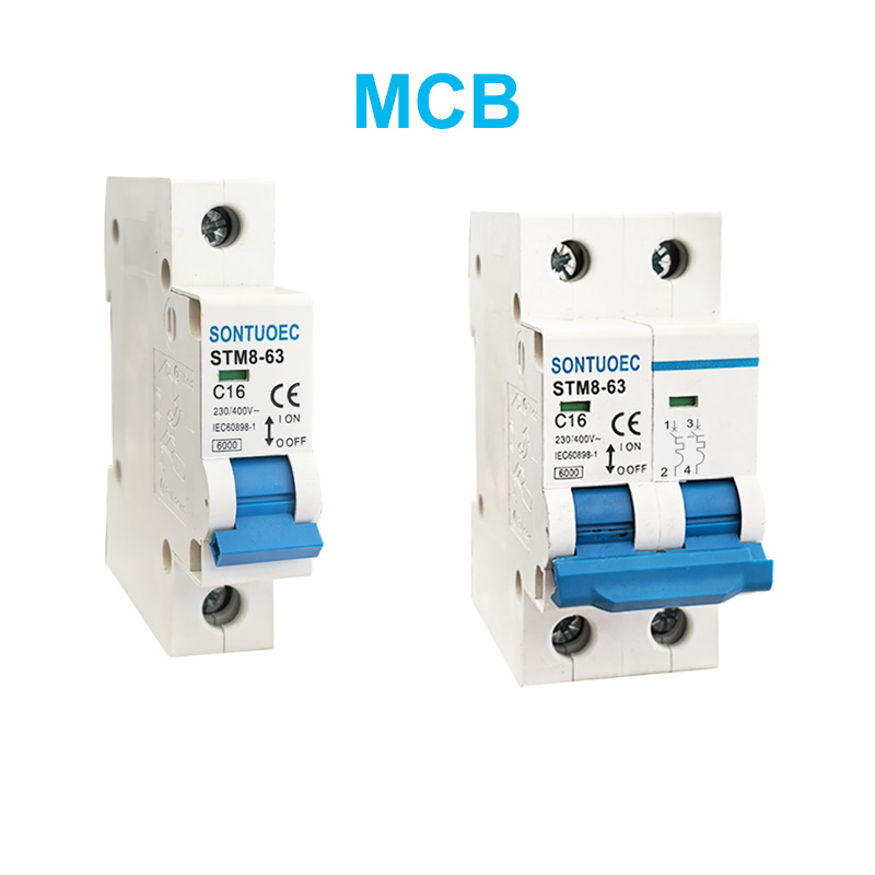 stmm8-63 အသေးစား circuit breaker 6KA 1P 2P 3P 3P 4P မှ 230 / 400v