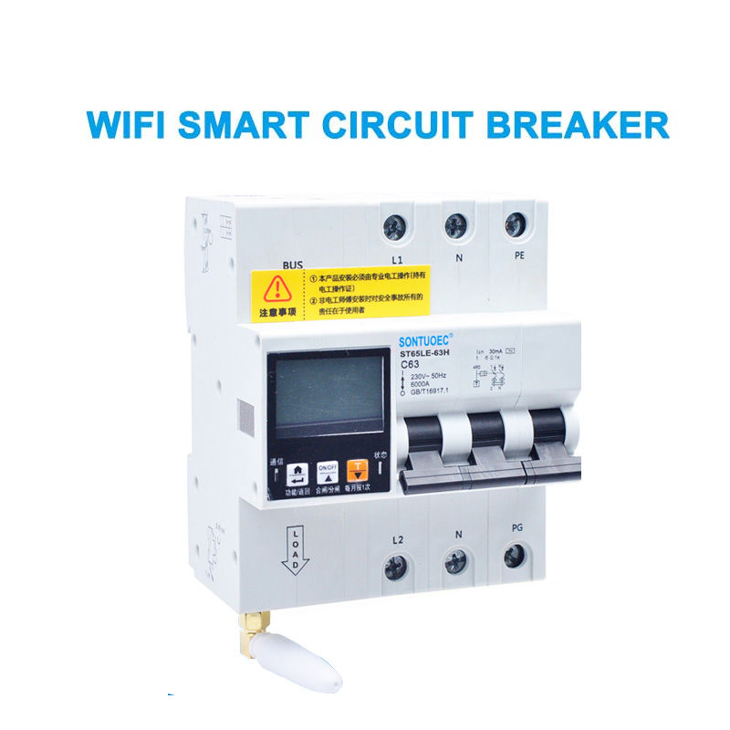 WiFi 4G Tuya st655le-63H series multi five rcbo အသိဉာဏ်ရှိသော RCO Intelligentic Circuit breaker