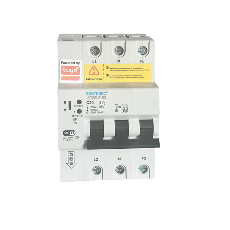 WiFi ST65LE-63wf2 စီးရီး ဘက်စုံသုံး IoT Intelligent RCBO ဉာဏ်ရည်မြင့် Circuit Breaker